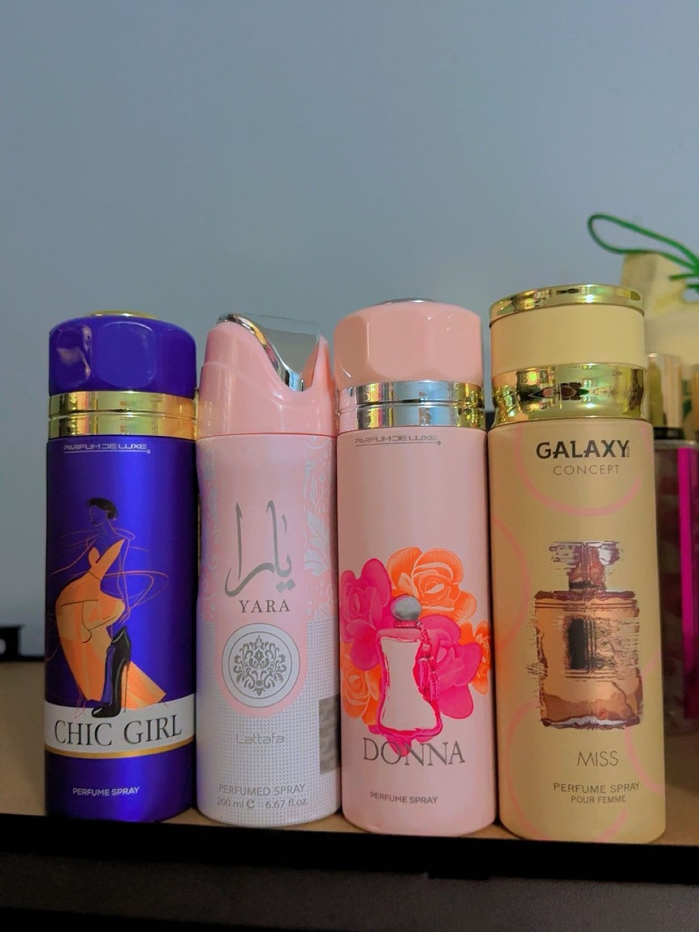 Chic Girl, Yara, Donna & Galaxy Concept Perfume Sprays - Pink, Purple, Cream